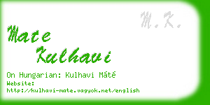 mate kulhavi business card